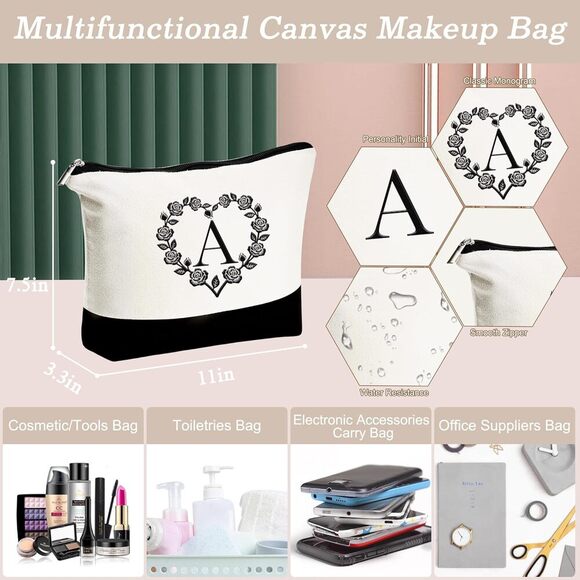 The "Y" Monogram Chic Eco-Friendly & Stylish Gift Canvas tote - Picture 3 of 7